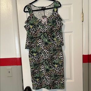 Love Tree Jungle Print Midi Dress